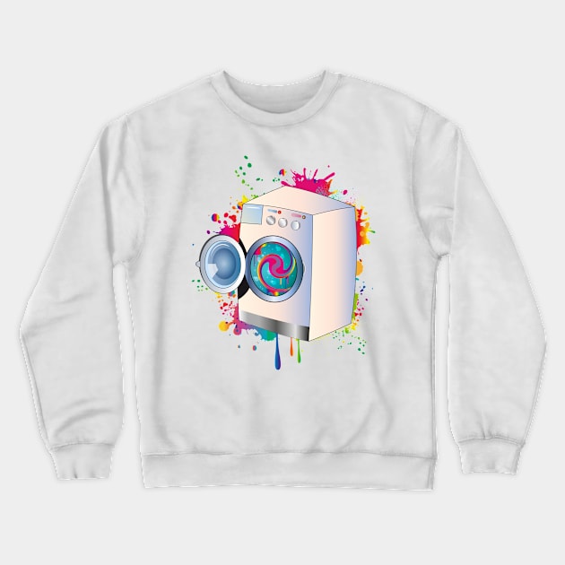 Graffiti style washing machine with colored laundry Crewneck Sweatshirt by Kisho